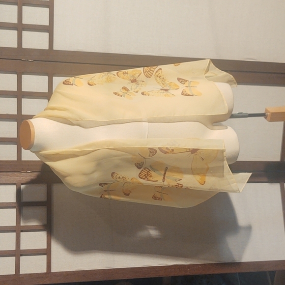 Yellow Butterfly Print Scarf - Picture 3 of 5